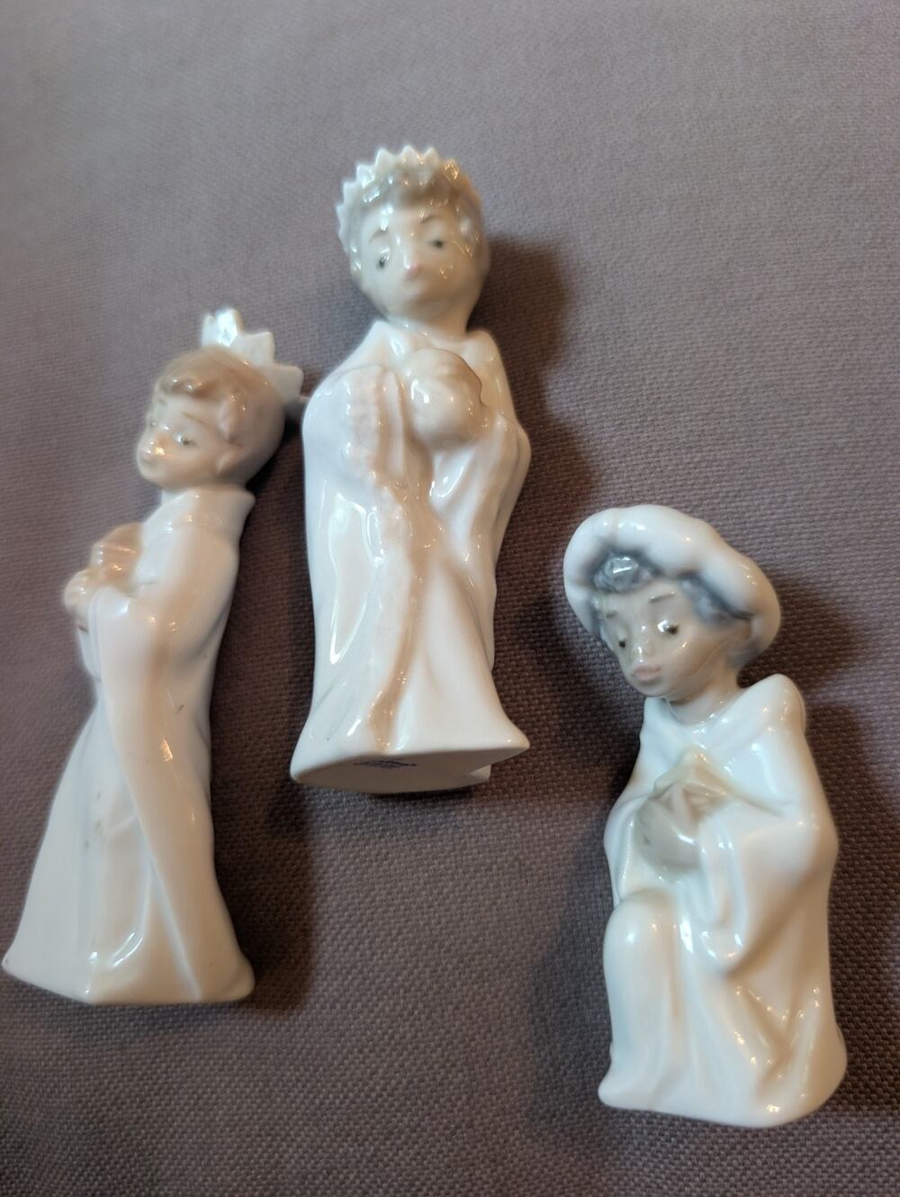 Lladro Porcelain Ornaments Nativity Mini Reyes 3 Wise Men Vintage